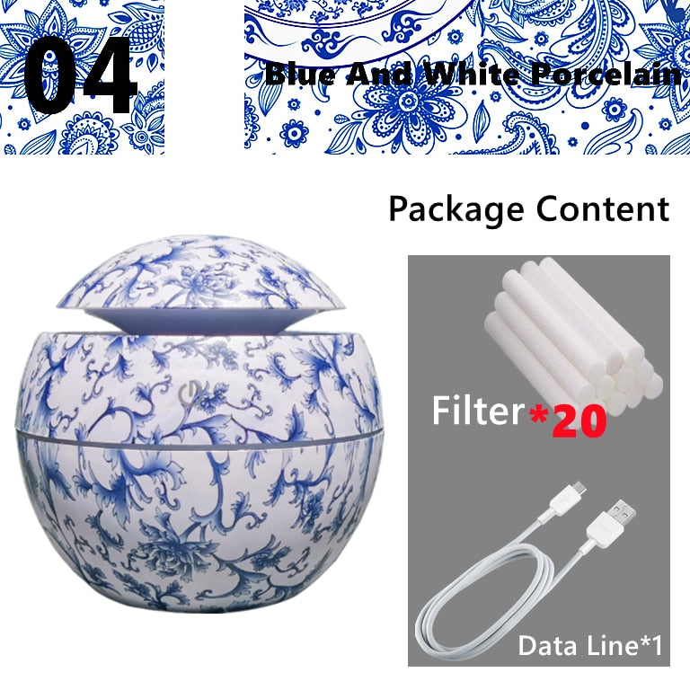 Mini Air Humidifier Ultrasonic USB Aroma Diffuser Wood Grain LED Night Light Electric Essential Oil Diffuser Aromatherapy Home.
