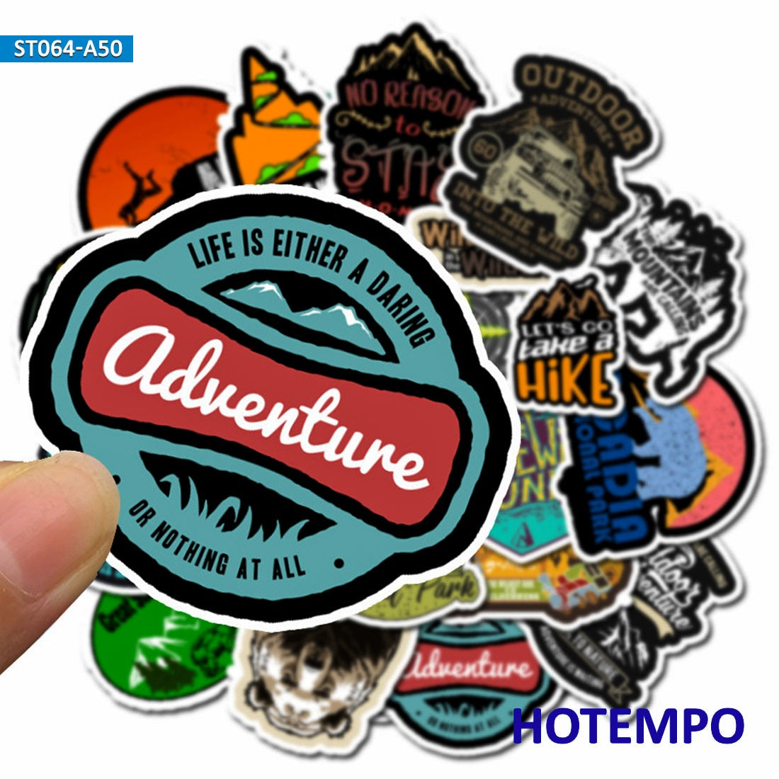 50pcs Outdoor Wild Camping Adventure Climbing Travel Landscape Waterproof Stickers for Phone Laptop Bike Motorcycle Car Sticker.