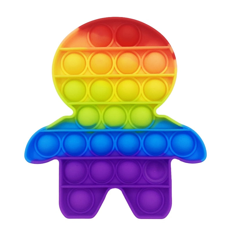 Glow Fluorescence Push Bubble Fidget Toys Adult Stress Relief Toy Antistress Soft Squishy Gift Anti Stress Box simple dimple toy.