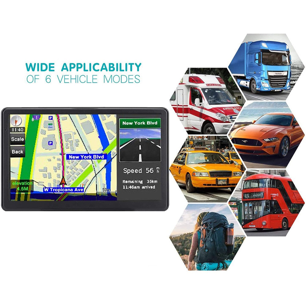 3 Styles 7" HD Car GPS Navigation FM Bluetooth-compatible AVIN Navitel Latest Europe Map Sat Truck GPS Navigator Automobile.