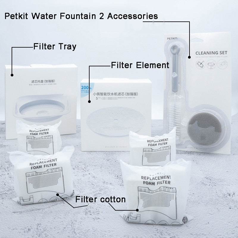 PETKIT Filter Units for EVERSWEET 2 and EVERSWEET 3 Water Fountain, Replacement Filters (5 Pcs), Cleaning Kit Pet Supplies