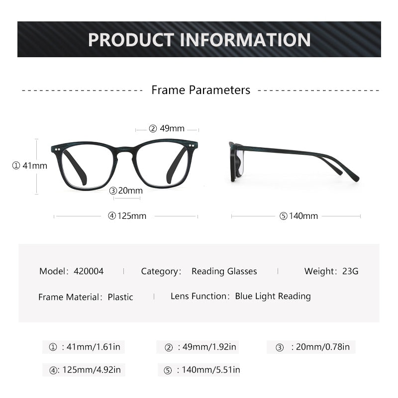 ZENOTTIC Anti Blue Light Reading Glasses Frames Men Wooden Design Square Optical Reader Computer Eyeglasses Hyperopia Eyewear