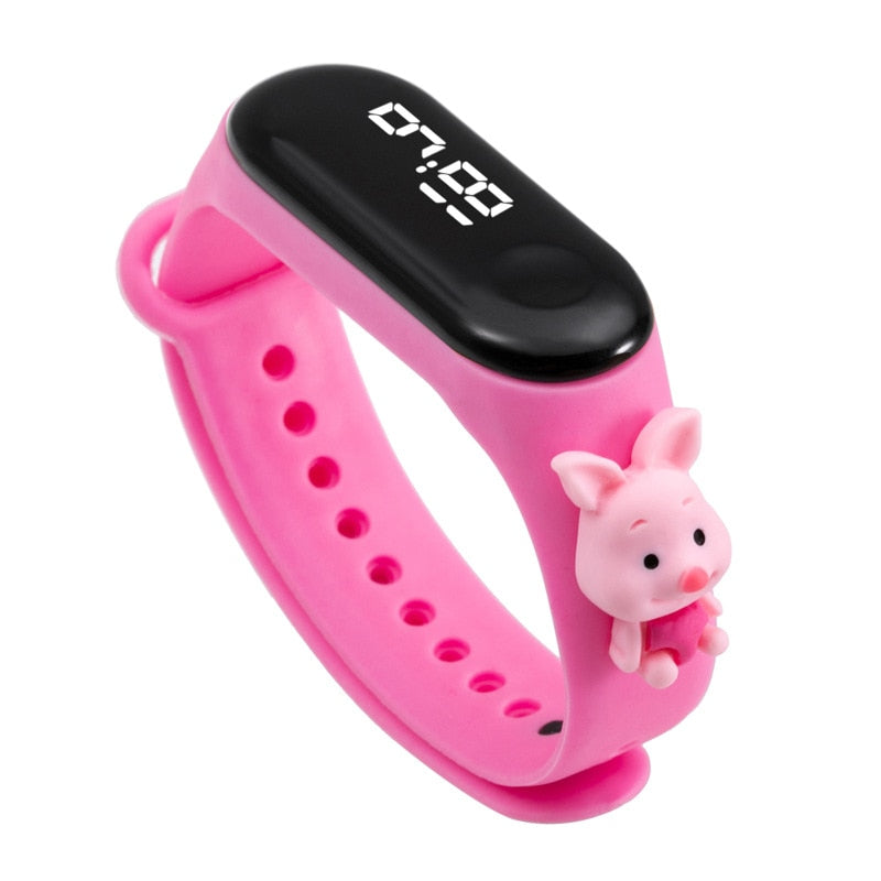 Disney Mickey Minnie LED Touch Watch Pooh Bear Bracelet Watch Student Children Sports Cartoon Electronic Watch Birthday Gifts.