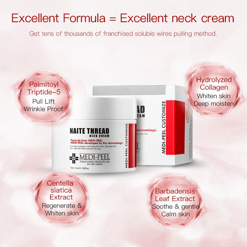REAL Korea hydrolyzed collagen peptides for face Peptide Thread Neck Cream anti wrinkle anti aging whitening skin 5% adenosine
