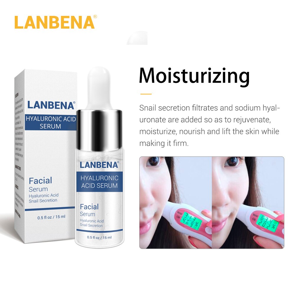 LANBENA 4PCS Hyaluronic Acid Serum+ Vitamin C Serum+ 24K Gold Serum+Pore Treatment Serum Face Serum