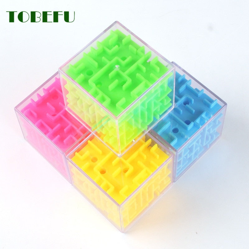 TOBEFU 3D Maze Magic Cube Transparent Six-sided Puzzle Speed Cube Rolling Ball Game Cubos Maze Toys for Children Educational.