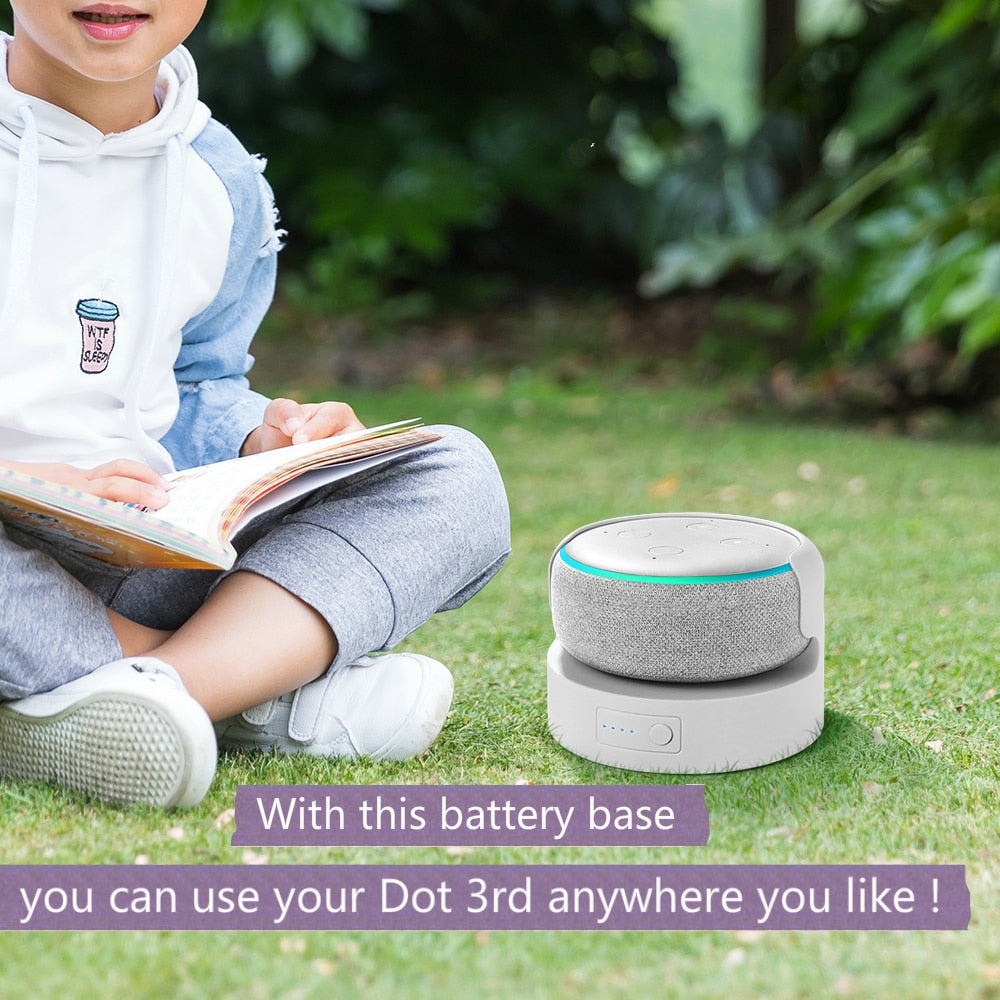 Battery Base for Echo Dot 3rd Gen Alexa Speaker Holder Mount Rechargable Docking Station For Echo Dot 3rd wireless Charger.
