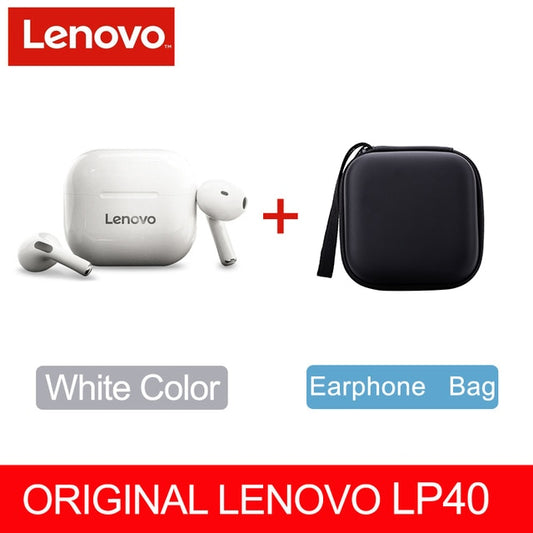 NEW Original Lenovo LP40 TWS Wireless Earphone Bluetooth5.0 Dual Stereo Noise Reduction Bass Touch Control Long Standby Earbuds.