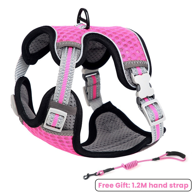 ROJECO Reflective Cat Harness Adjustable Harness For Cats Breathable Cat Vest Harness and Leash Set Pet Cat Lead Leash Harnesses
