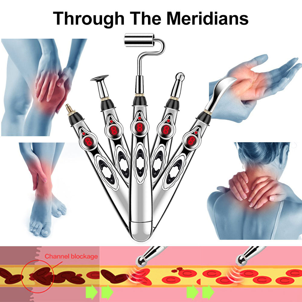 Electronic Acupuncture Pen Electric Meridians Laser Therapy Heal Massage Pen Meridian Energy Pen Relief Pain Tools Health Care.