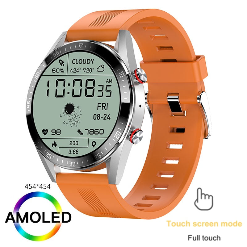 2021 New 454*454 Screen Smart Watch Always Display The Time Bluetooth Call Local Music Smartwatch For Mens Android TWS Earphones.