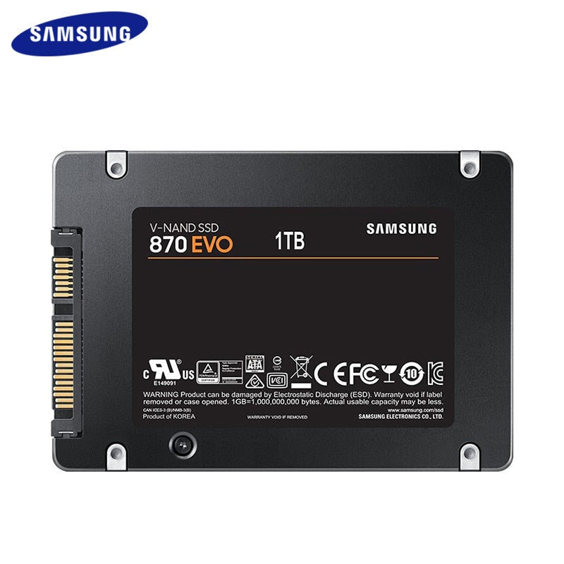 Original SAMSUNG 500GB 1TB Laptop Internal Hard Drive SSD HDD 870 Evo SATA 3 2.5'' Solid State Drive For Desktop PC