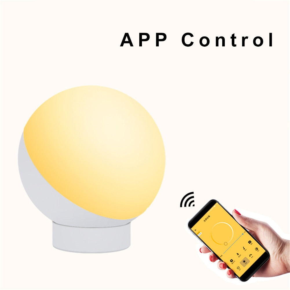 WiFi Remote Control Bedside Lamp,Desk Smart Light,Smartphone Control, Tuya Smart life APP Compatible With Alexa and Google Home.