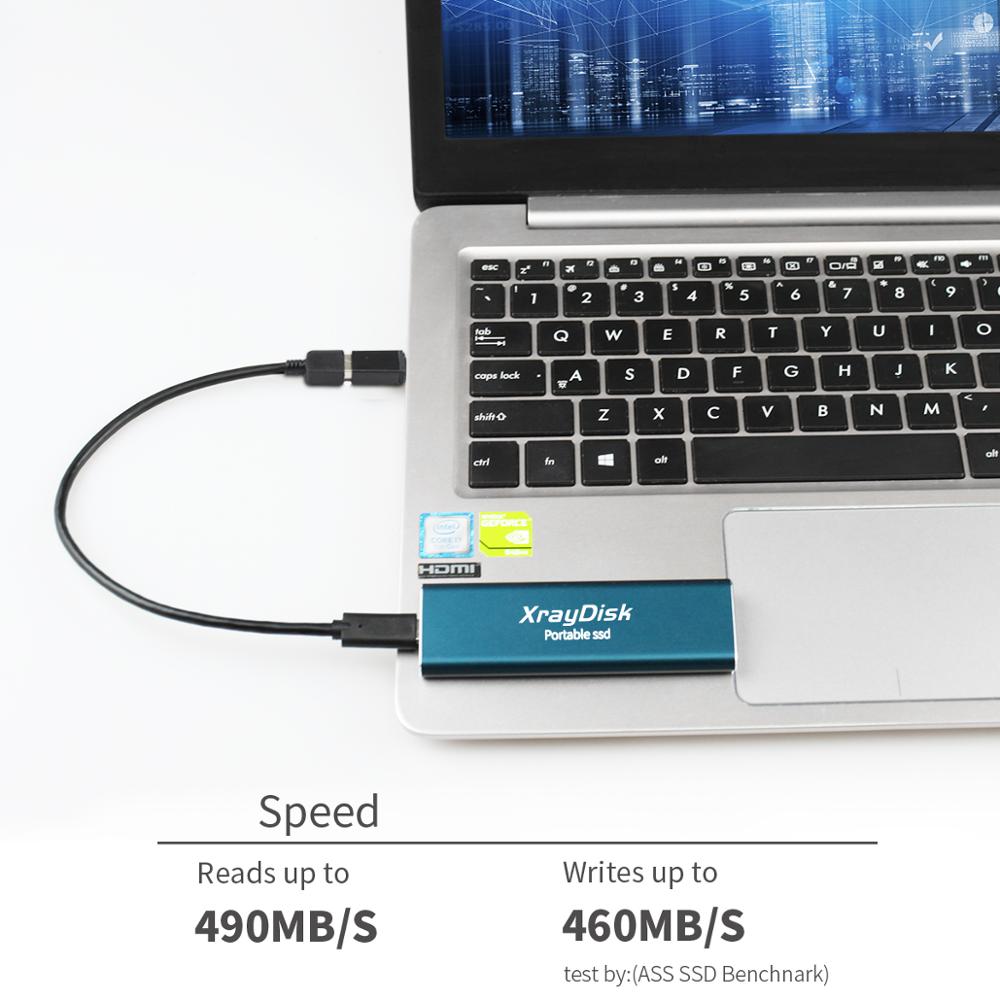 XrayDisk Portable SSD 256GB External SSD 512GB Portable SSD External hard drive hdd for laptop desktop with Type C USB3.1 Gen 2.