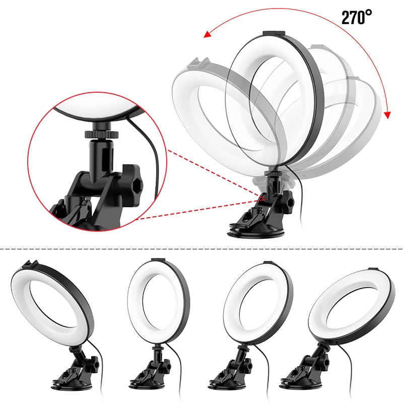 VIJIM CL05 6'' 3200k-6500k Ring Light Led Video Light Video Conference Light with Suction cup Laptop Live Streaming Fill Light