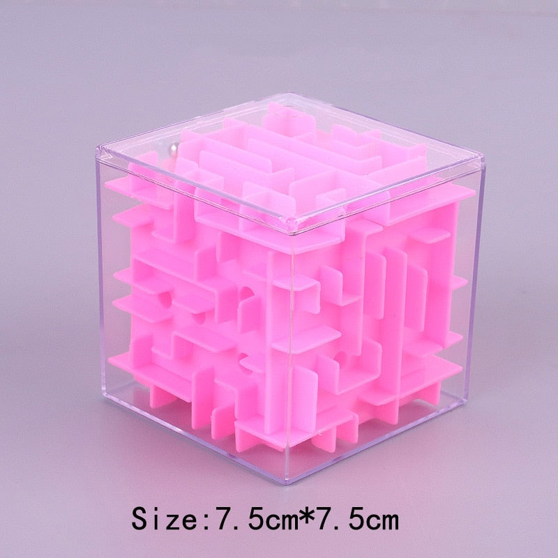 TOBEFU 3D Maze Magic Cube Transparent Six-sided Puzzle Speed Cube Rolling Ball Game Cubos Maze Toys for Children Educational.