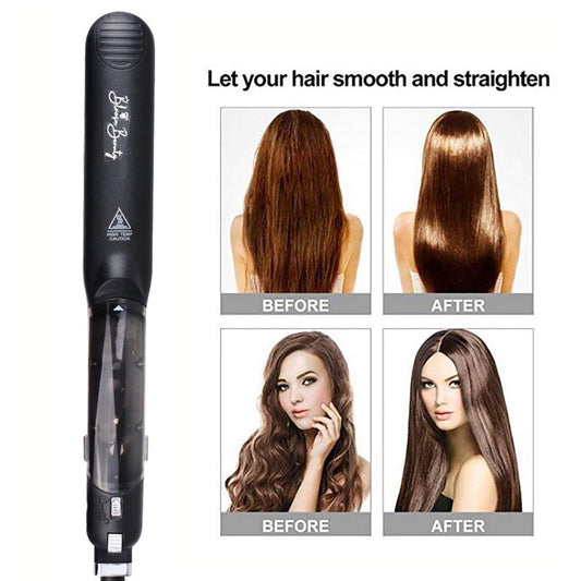 Hair Straightener Steam Flat Iron Professional Hair Care Tools Straightening Iron Brush Beauty Devices for Hairstyling Hot Comb.