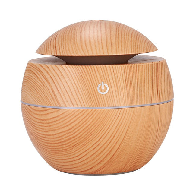 Mini Air Humidifier Ultrasonic USB Aroma Diffuser Wood Grain LED Night Light Electric Essential Oil Diffuser Aromatherapy Home.