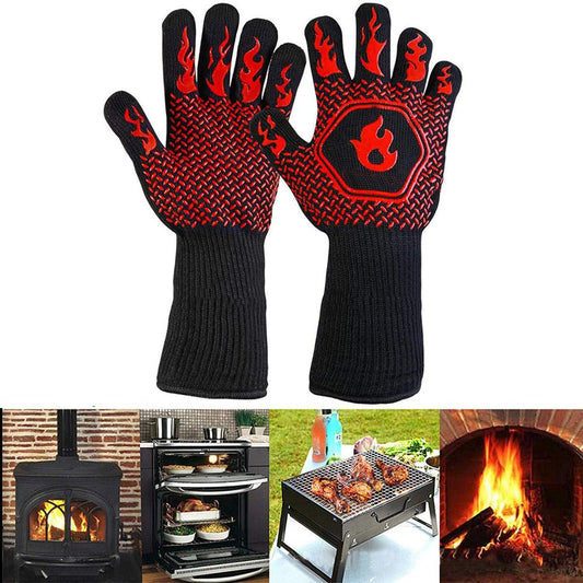 Barbecue anti-scald gloves Heat Glove Resistant BBQ Oven Gloves Kitchen Fireproof Gloves Anti-slip Gloves for Baking Cooking