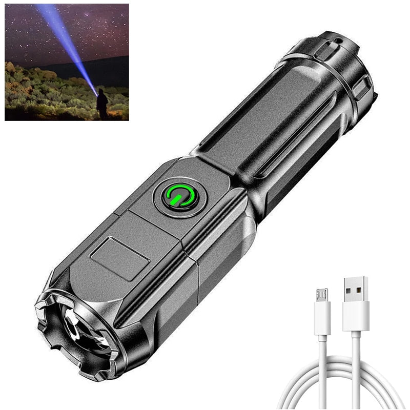 Flashlight Strong Light Rechargeable Zoom Giant Bright Xenon Special Forces Home Outdoor Portable Led Luminous Flashlight.