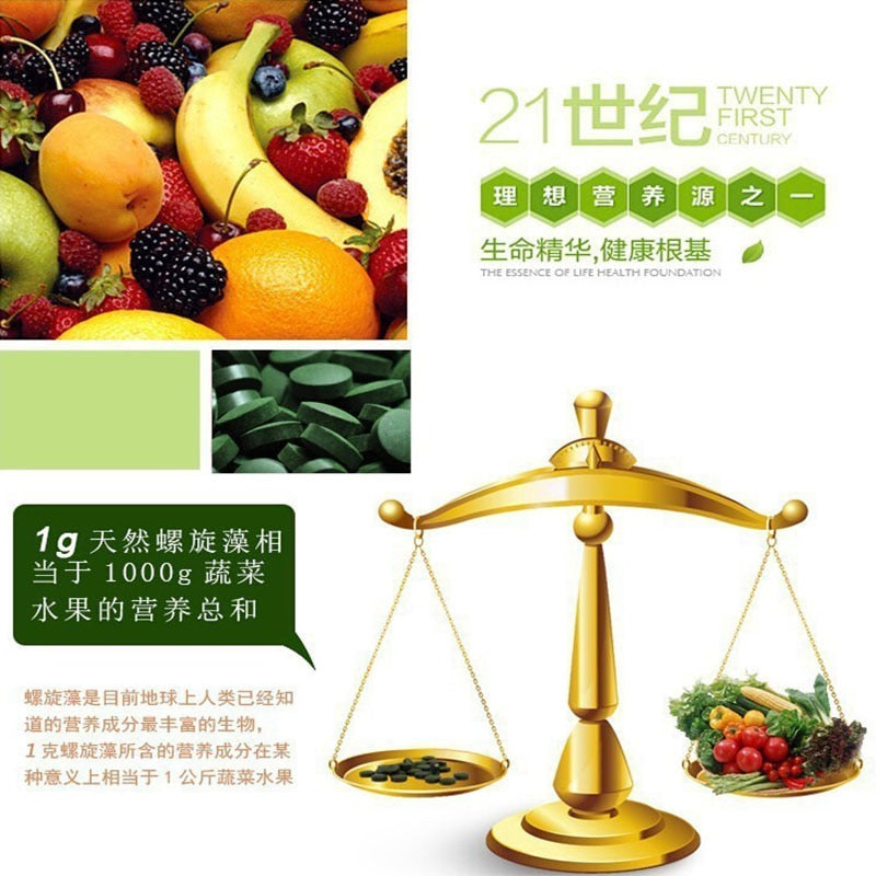 Natural Organic Spirulina Rich in Protein Multi Vitamins Wafers Spirulina Tablet Health Good Immune Anti-Fatigue.