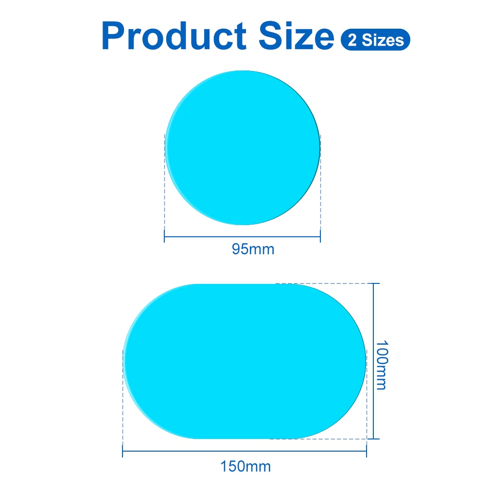 S&D 2PCS Anti Fog Car Mirror Window Clear Film Anti-glare Car Rearview Mirror Protective Film Waterproof Rainproof Car Sticker