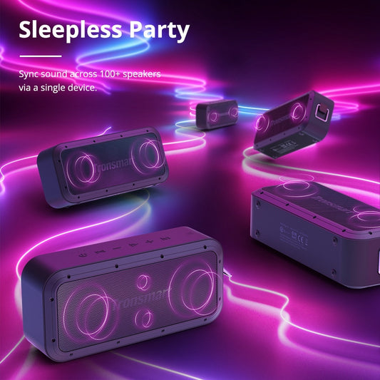 Tronsmart Force Pro 60W Bluetooth Speaker Wireless Speaker with IPX7 Waterproof, Free Storage Bag, Support sync 100+ speakers.
