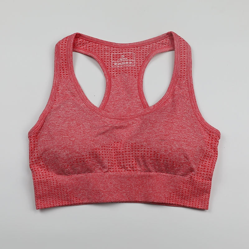 Vital Seamless Sports Bra Medium Support Running Racerback Yoga Bra Vest Type Brassiere Sport Woman Fitness Bra Top Activewear