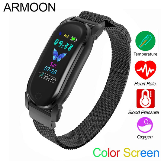 Smart Bracelet YD8 Temperature Measurement Thermometer Band Men Women Heart Rate Sleep Fitness Tracker Clock Sport Smartwatch