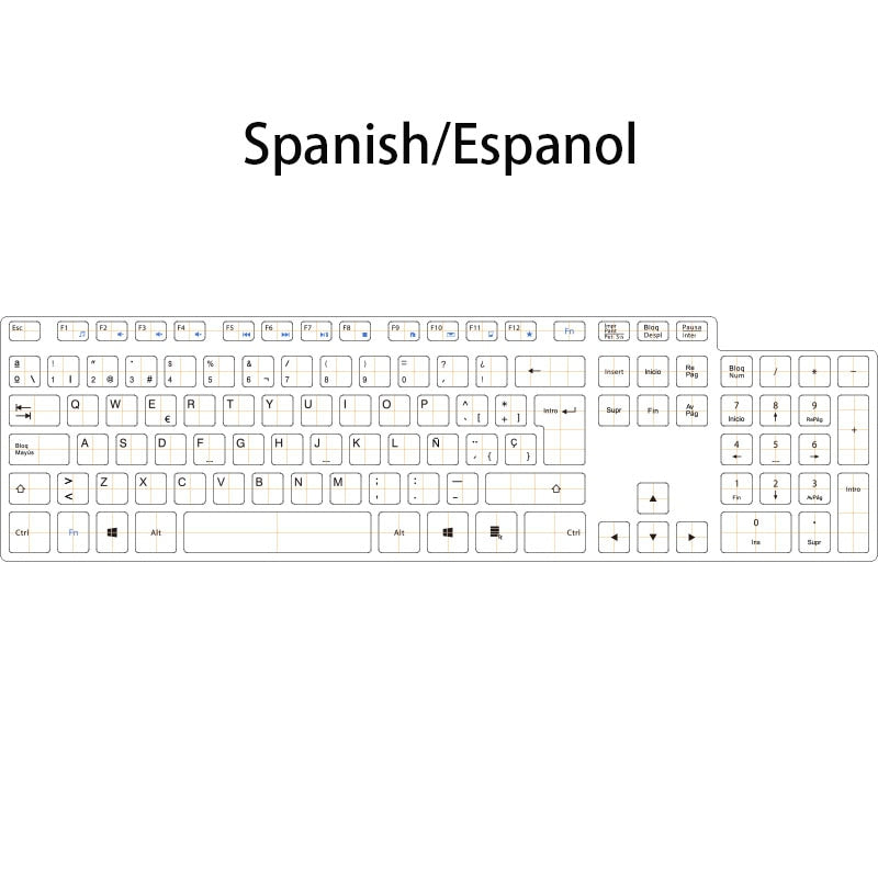 French Wireless Keyboard Mouse Set Rechargeable Mouse 2400DPI German/English/Italian/Spanish Keyboard Silent mouse for Laptop PC