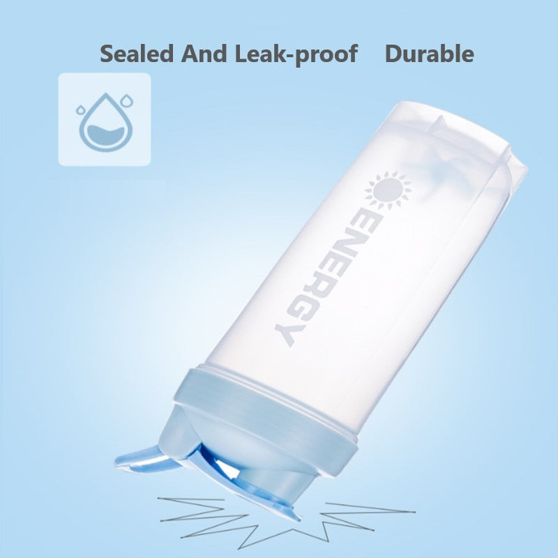 500/700ml Shaking Cup Water Bottle Drink Plastic Leak Proof Sports Bottles Protein Shaker Water Bottle Portable Cup Drinkware