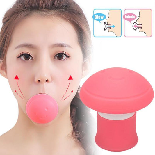 1pc Pink Face Lift Exerciser Facial Skin Slimming Firming V Shape Exerciser Beauty Face Chin Skin Lifting Mouth Exercise Tools.