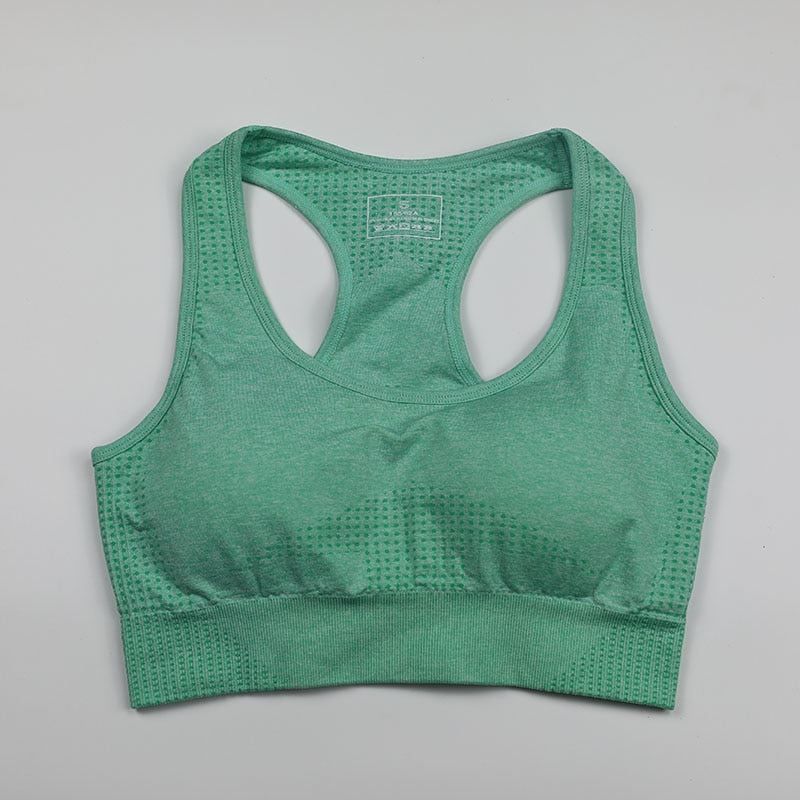 Vital Seamless Sports Bra Medium Support Running Racerback Yoga Bra Vest Type Brassiere Sport Woman Fitness Bra Top Activewear