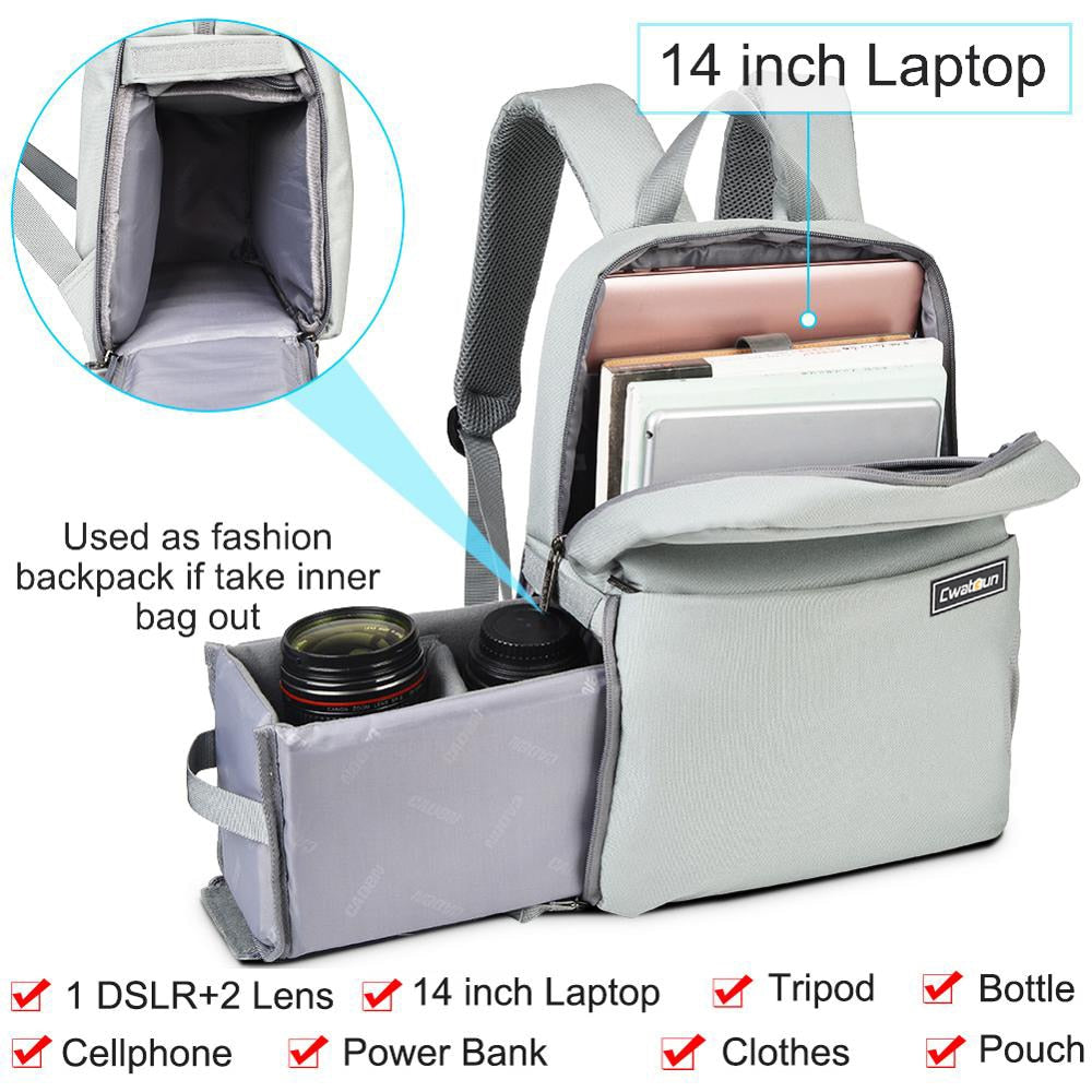 CADeN DSLR Camera Backpacks Professional Wear-resistant Large Bags For Canon Nikon Sony Cameras Lens Laptop Outdoor Travel Bags.