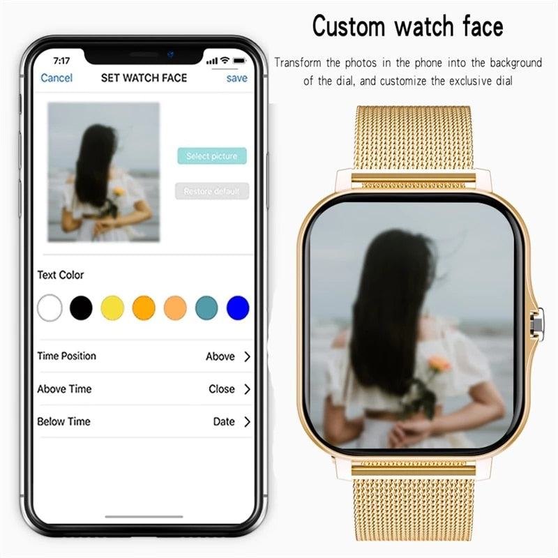 2021 New Women Smart watch Men 1.69" Color Screen Full touch Fitness Tracker Men Call Smart Clock Ladies For Android IOS+BOX.