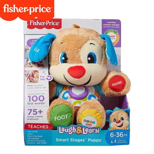 Fisher Price Smart Stages Puppy with Chinese English Baby Different Song Sounds Tunes Phrases Plush Dog Kid Toy GFN95 3 Levels