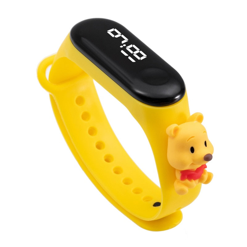 Disney Mickey Minnie LED Touch Watch Pooh Bear Bracelet Watch Student Children Sports Cartoon Electronic Watch Birthday Gifts.