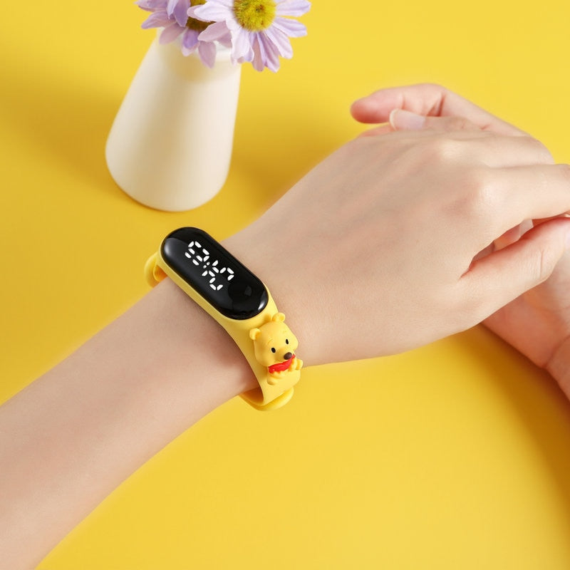 Disney Mickey Minnie LED Touch Watch Pooh Bear Bracelet Watch Student Children Sports Cartoon Electronic Watch Birthday Gifts.