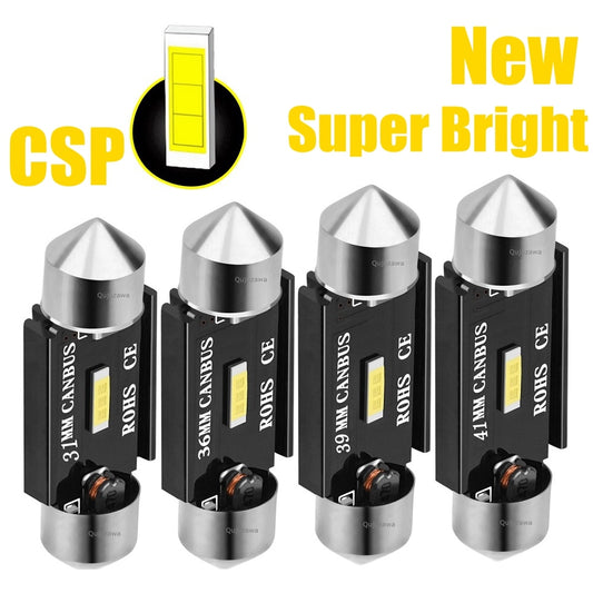 New Festoon CSP LED Bulbs 31mm 36mm 39mm 41mm C5W C10W Super Bright Car Dome Light Canbus No Error Auto Interior Reading Lamps.