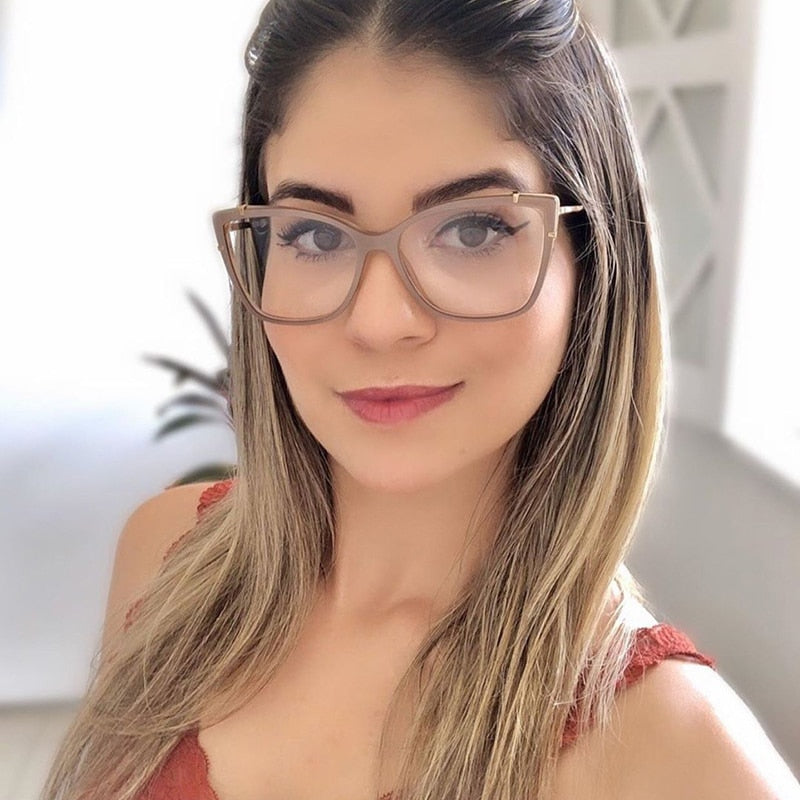 New Fashion Square Anti-blue Glasses Frame Women Brand Vintage Optical Computer Transparent Eyeglasses Female Oculos Feminino