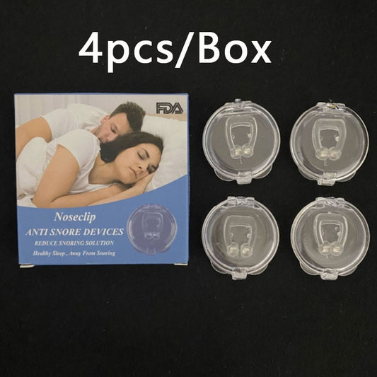 2/4 Pc Magnetic Anti Snoring Device Silicone Anti Snore Stopper Nose Clip Tray Sleeping Aid Apnea Guard Night Device With Case.