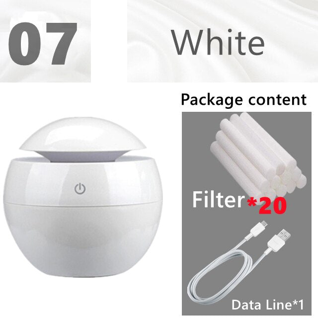 Mini Air Humidifier Ultrasonic USB Aroma Diffuser Wood Grain LED Night Light Electric Essential Oil Diffuser Aromatherapy Home.