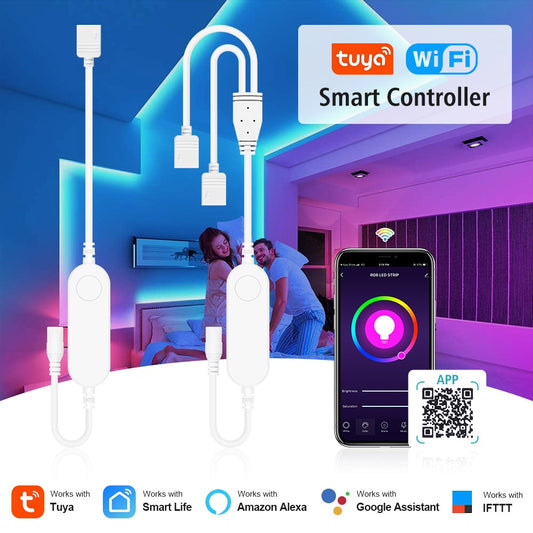 Tuya Smart Life LED Strip Light Contoller Wifi Remote Control USB 5V DC12V-24V RGB Led Controller Work With Alexa Echo Google.