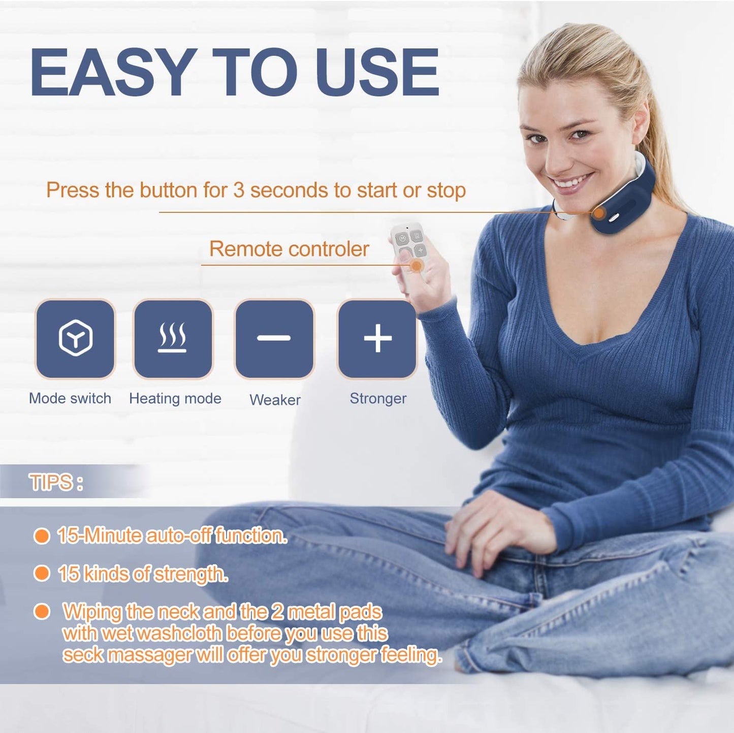 Smart Electric Neck and Shoulder Massager Low Frequency Magnetic Therapy Pulse Pain Relief Tool Health Care Relaxation.