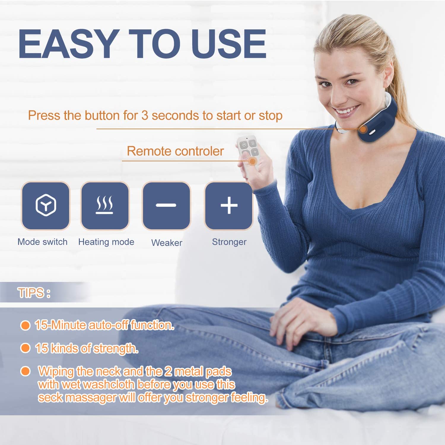Smart Electric Neck and Shoulder Massager Low Frequency Magnetic Therapy Pulse Pain Relief Tool  Health Care Relaxation.