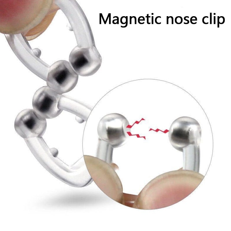 2/4 Pc Magnetic Anti Snoring Device Silicone Anti Snore Stopper Nose Clip Tray Sleeping Aid Apnea Guard Night Device With Case.