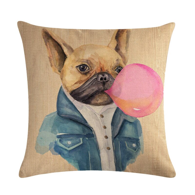 Creative Blowing Bubble Dress Dog Mrs Pillowcase Meng Pet Cat Miss Printing Bed Cushion Cover Animal Home Decoration Pillow Case
