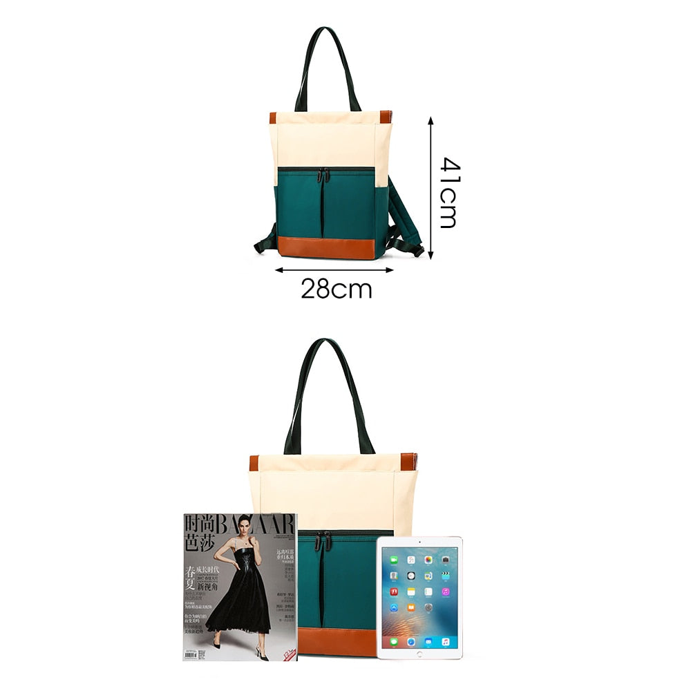 Women Nylon Backpacks Candy Color Waterproof School Bags for Teenagers Patchwork Laptop Handbag Shoulder Bags Travel Bagpack
