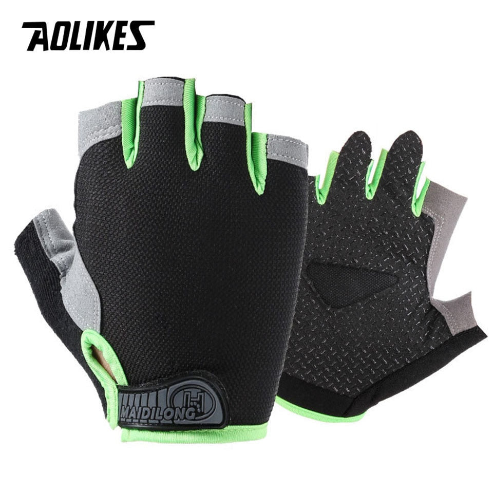 AOLIKES Cycling Gloves MTB Road Riding Gloves Anti-slip Camping Hiking Gloves Gym Fitness Sports Bike Bicycle Glove Half Finger