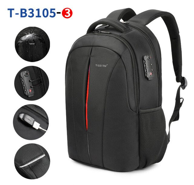 Tigernu Splashproof 15.6inch Laptop Backpack NO Key TSA Anti Theft Men Backpack Travel Teenage Backpack bag male bagpack mochila.